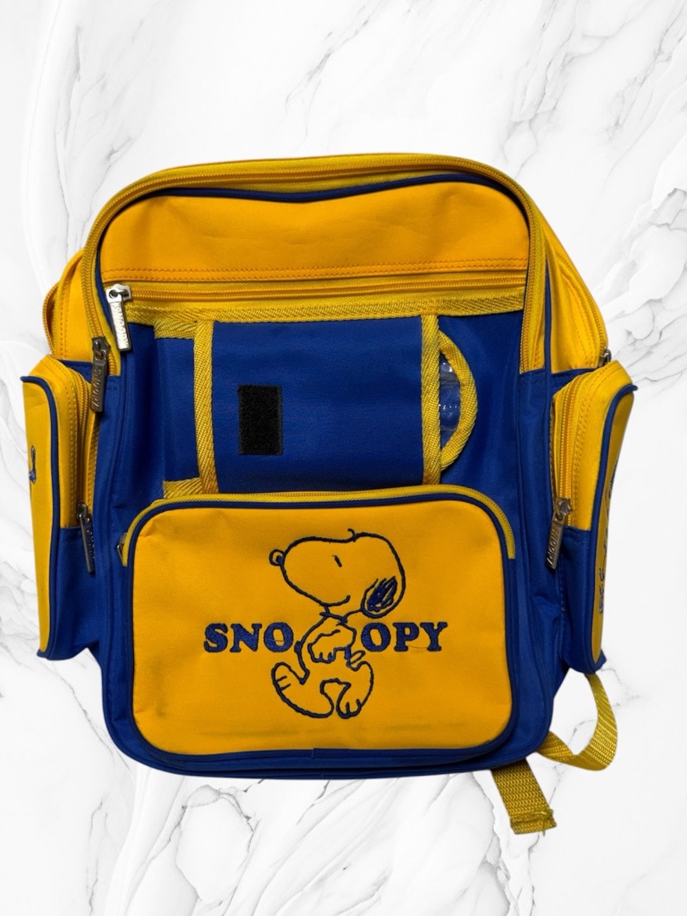 Vintage Snoopy Kids Backpack - Yellow and Blue